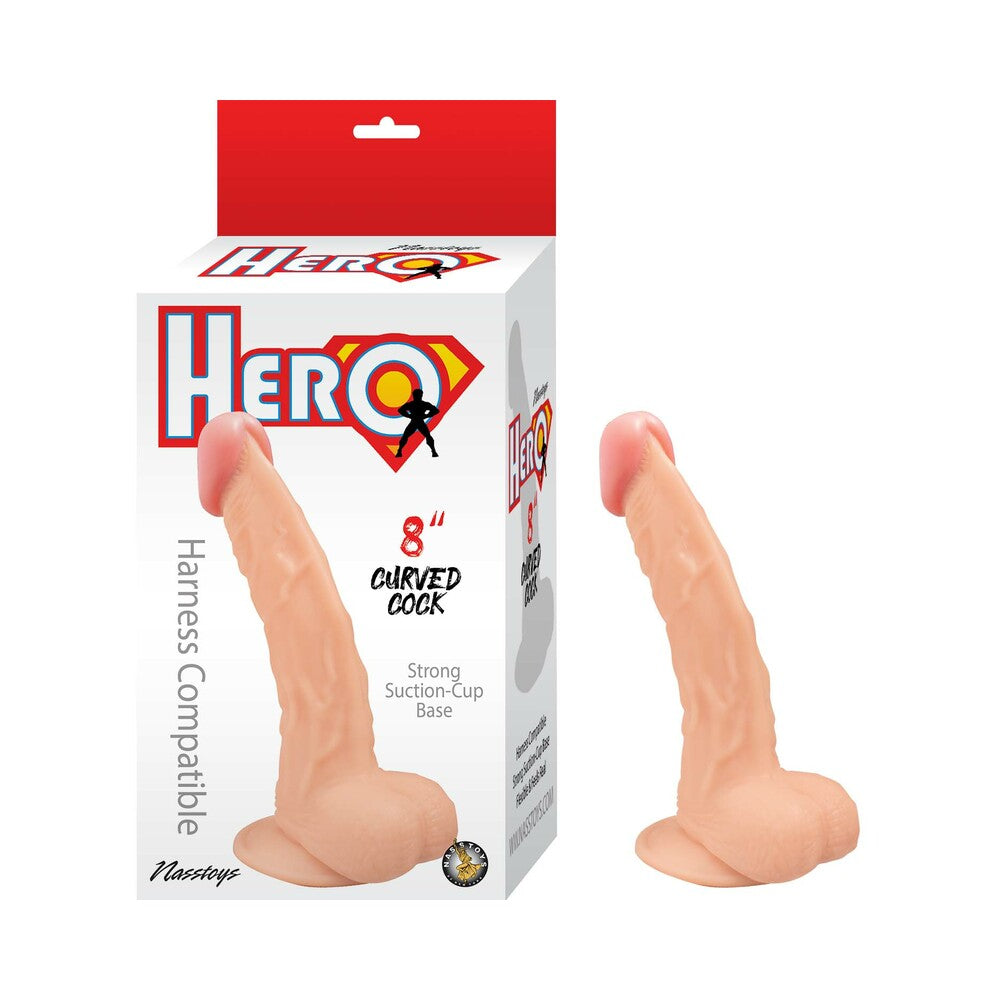 Hero Curved Cock 8 inches Beige