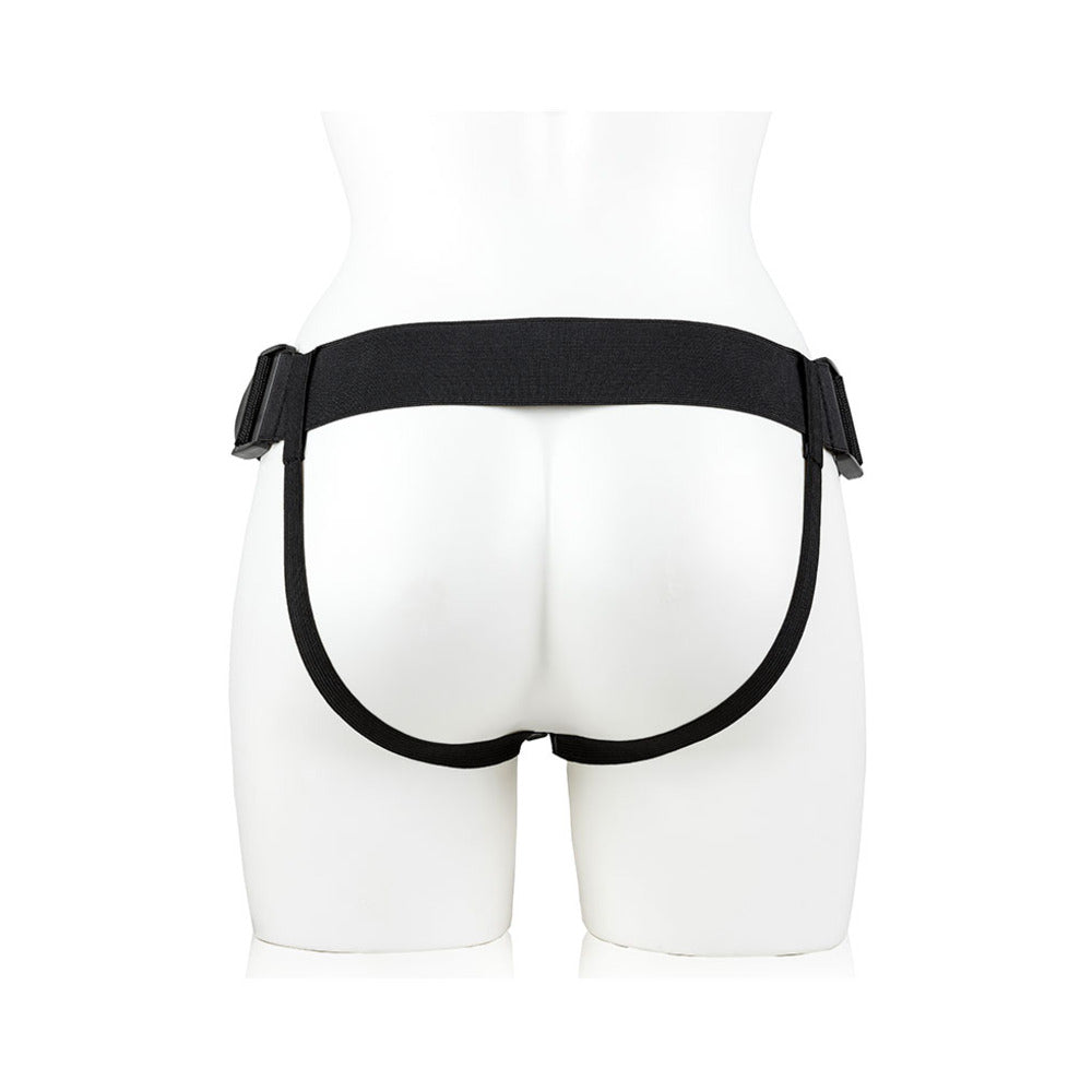 RealRock Realistic 9 inches Hollow Strap-On With Balls Black