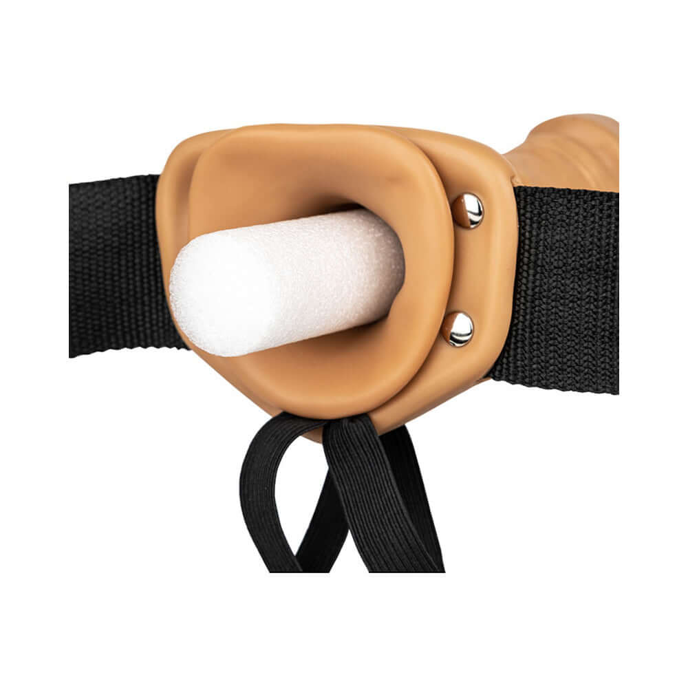 RealRock Realistic 6 inches Hollow Strap-On Tan