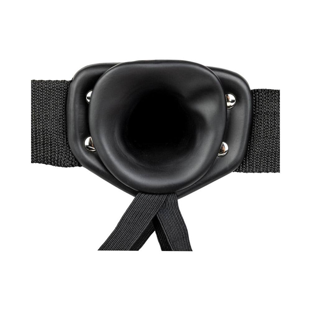 RealRock Realistic 8 inches Vibrating Hollow Strap-On Black