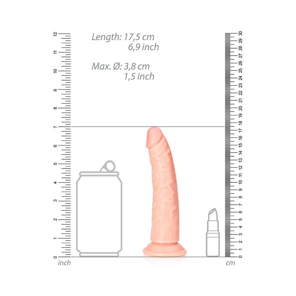 RealRock Realistic 6 inches Slim Dildo With Suction Cup Beige