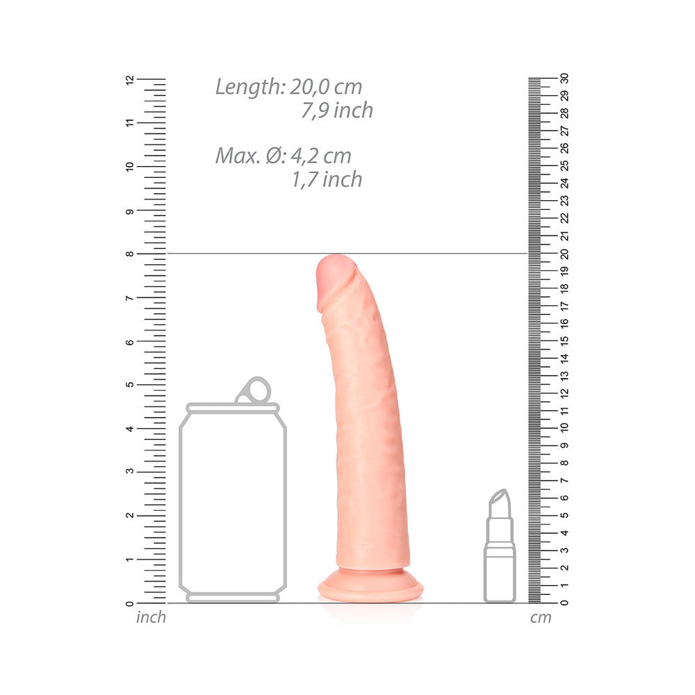 RealRock Realistic 7 inches Slim Dildo With Suction Cup Beige