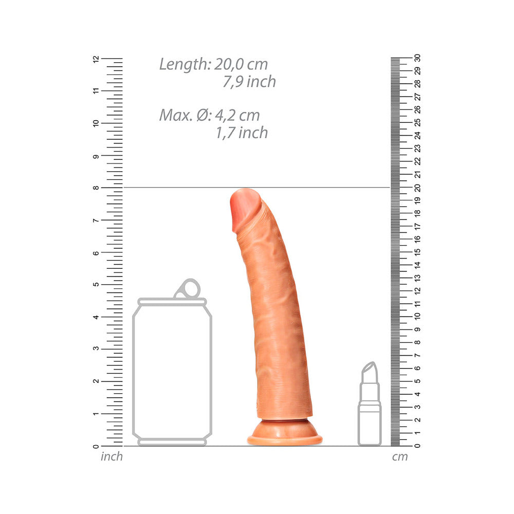RealRock Realistic 7 inches Slim Dildo With Suction Cup Tan