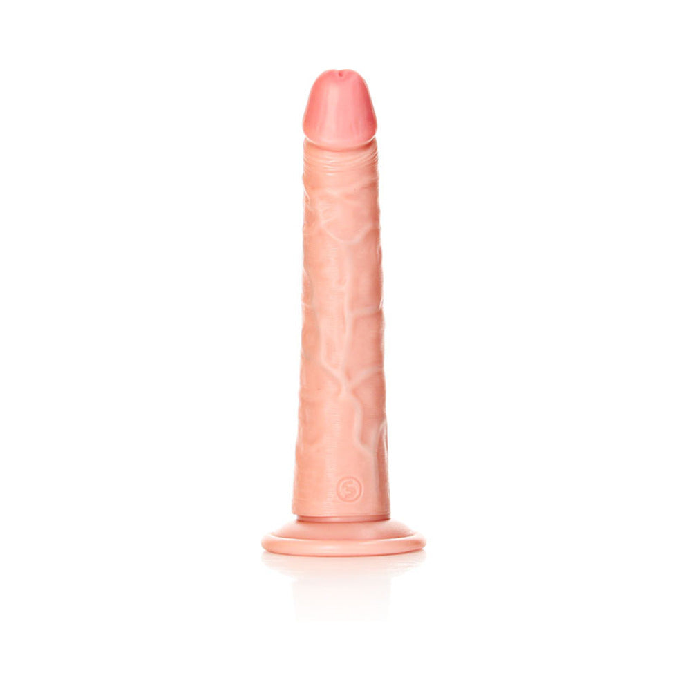 RealRock Realistic 8 inches Slim Dildo With Suction Cup Beige