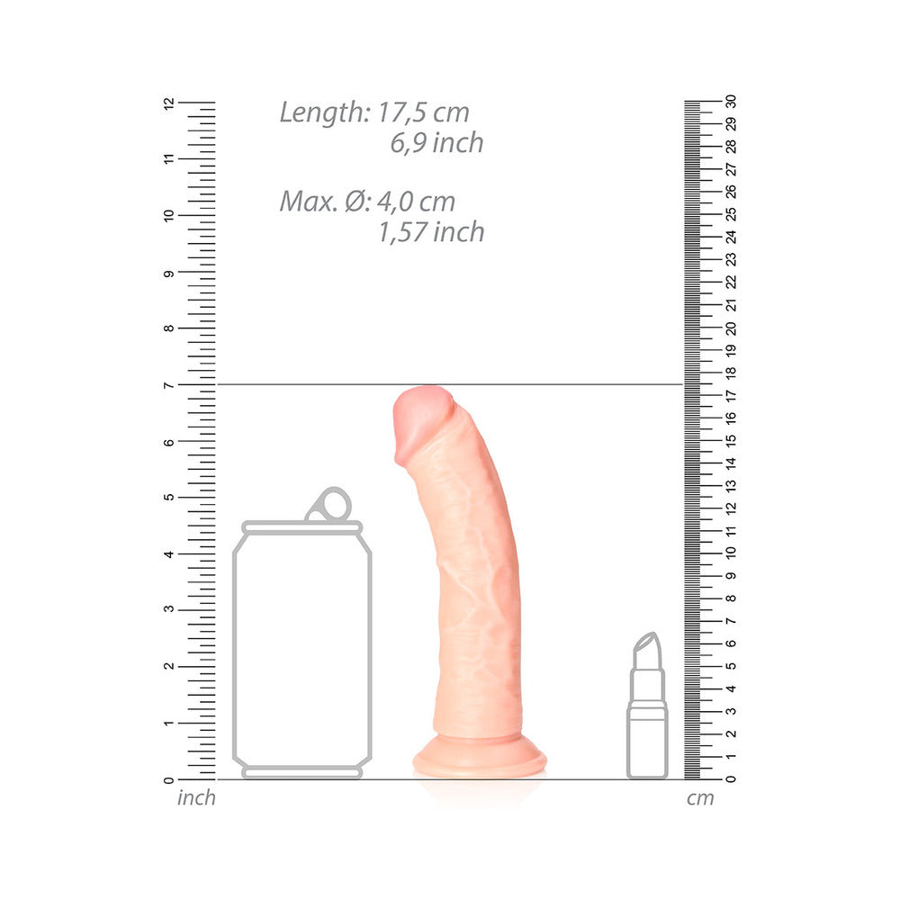 RealRock Realistic 6 inches Curved Dildo With Suction Cup Beige