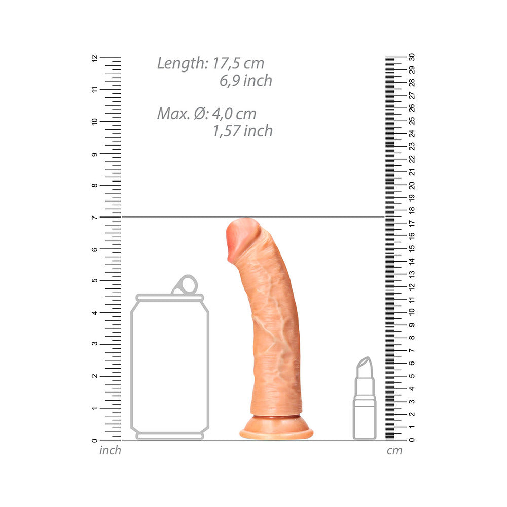RealRock Realistic 6 inches Curved Dildo With Suction Cup Tan