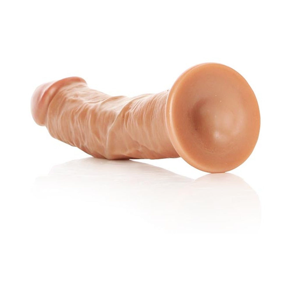 RealRock Realistic 7 inches Curved Dildo With Suction Cup Tan