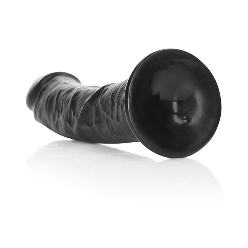 RealRock Realistic 8 inches Curved Dildo With Suction Cup Black