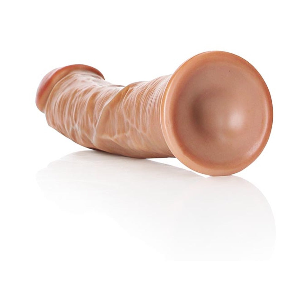RealRock Realistic 9 inches Curved Dildo With Suction Cup Tan