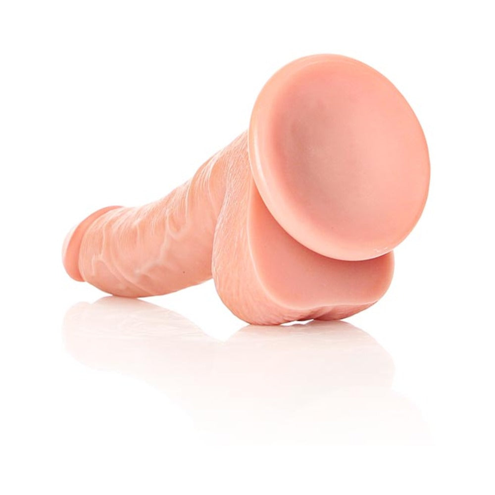 RealRock Realistic 7 inches Curved Dildo With Balls and Suction Cup Beige