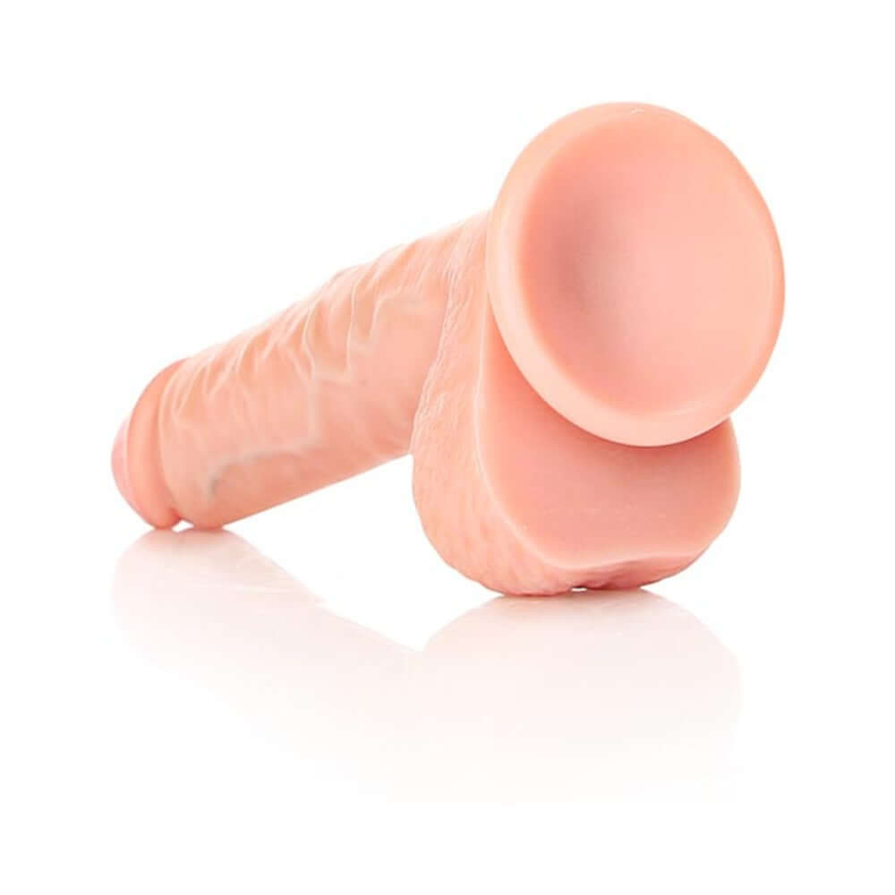 RealRock Realistic 7 inches Straight Dildo With Balls and Suction Cup Beige
