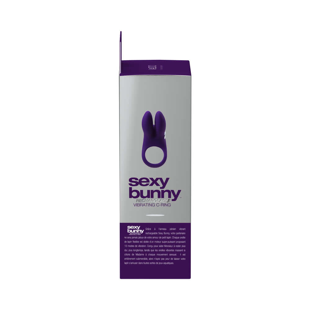 VeDO Sexy Bunny Rechargeable Vibrating C-Ring Deep Purple