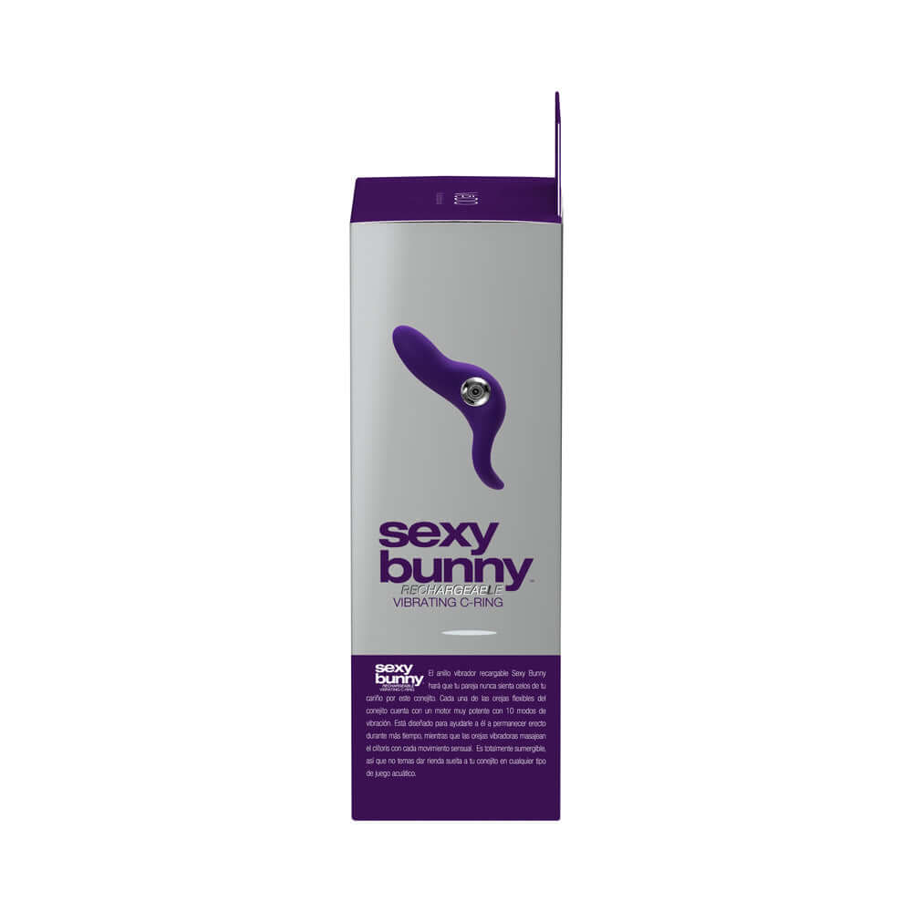 VeDO Sexy Bunny Rechargeable Vibrating C-Ring Deep Purple