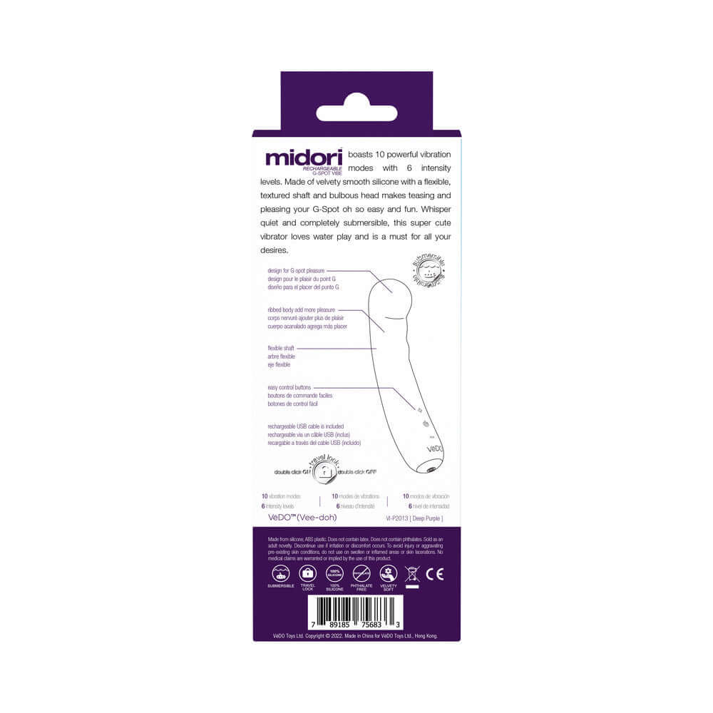 VeDO Midori Rechargeable G-Spot Vibe Deep Purple