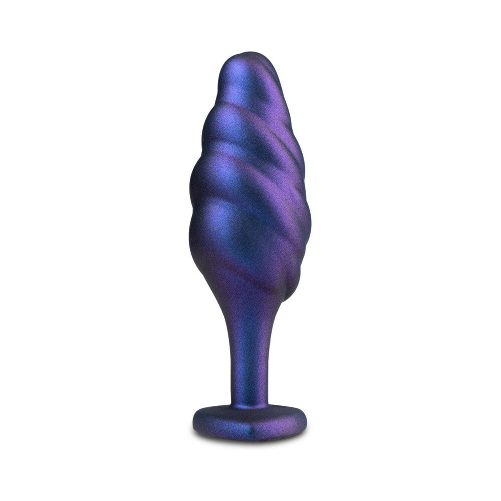Anal Adventures Matrix Silicone Bumped Bling Plug Sapphire in a vibrant purple and blue design for anal pleasure.