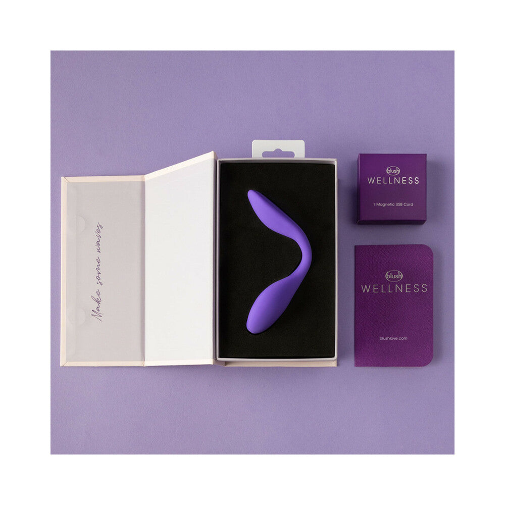 Wellness Duo Rechargeable Silicone Wearable Couples Dual Stimulation Vibrator Purple