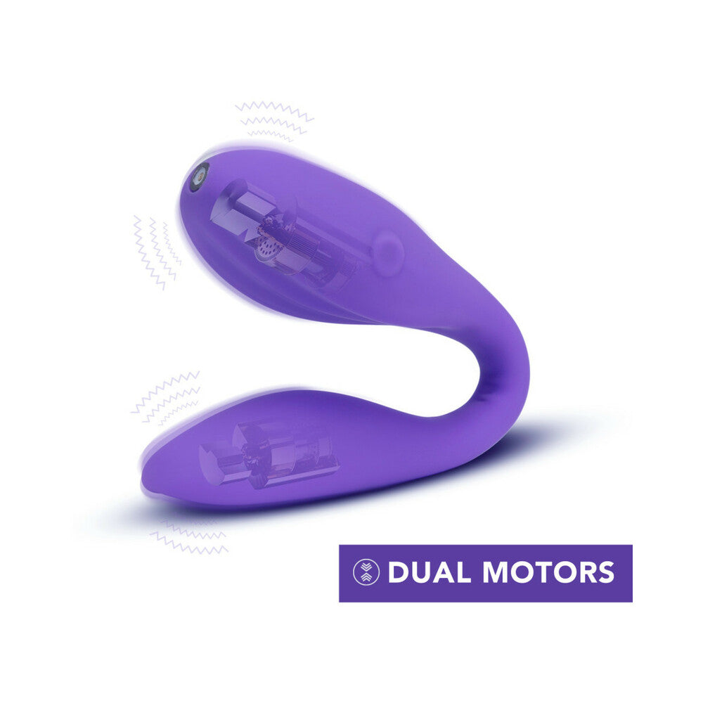 Wellness Duo Rechargeable Silicone Wearable Couples Dual Stimulation Vibrator Purple