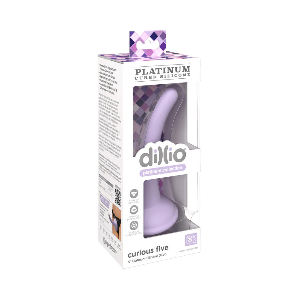 Dillio Platinum Collection Curious Five 5 inches Silicone Dildo Purple