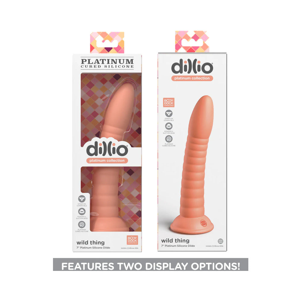 Dillio Platinum Collection Wild Thing 7 inches Silicone Dildo Peach