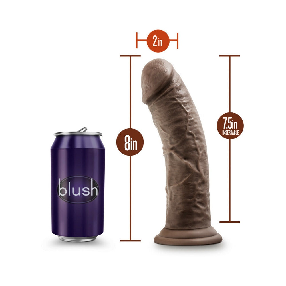 Dr. Skin Plus Thick 8 inches Triple Density Posable Dildo Brown