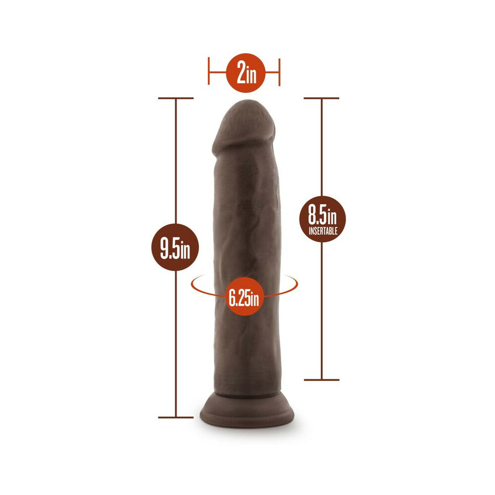 Dr. Skin Plus Thick 9 inches Triple Density Posable Dildo Brown
