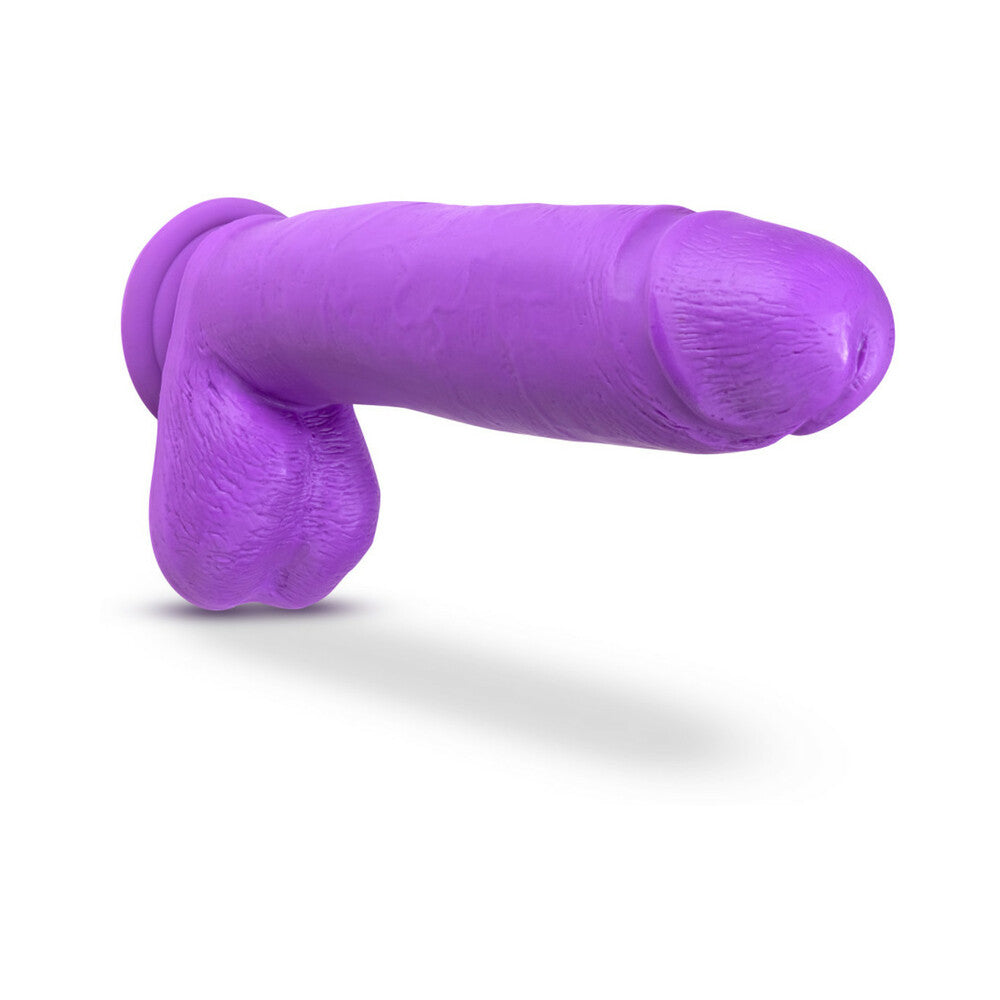 Neo 10 inches Dual Density Dildo with Balls Neon Purple
