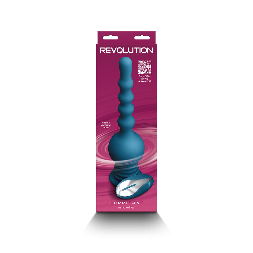 Revolution Hurricane Rechargeable Silicone Vibrator with Remote Control - Teal