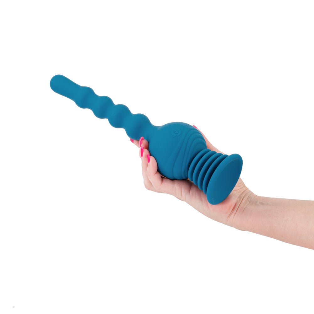 Revolution Hurricane Rechargeable Silicone Vibrator with Remote Control - Teal