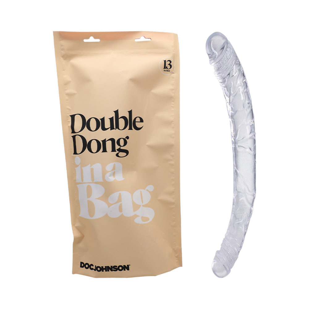 Doc Johnson Double Dong In A Bag 13 inches Dual Ended Dildo Clear
