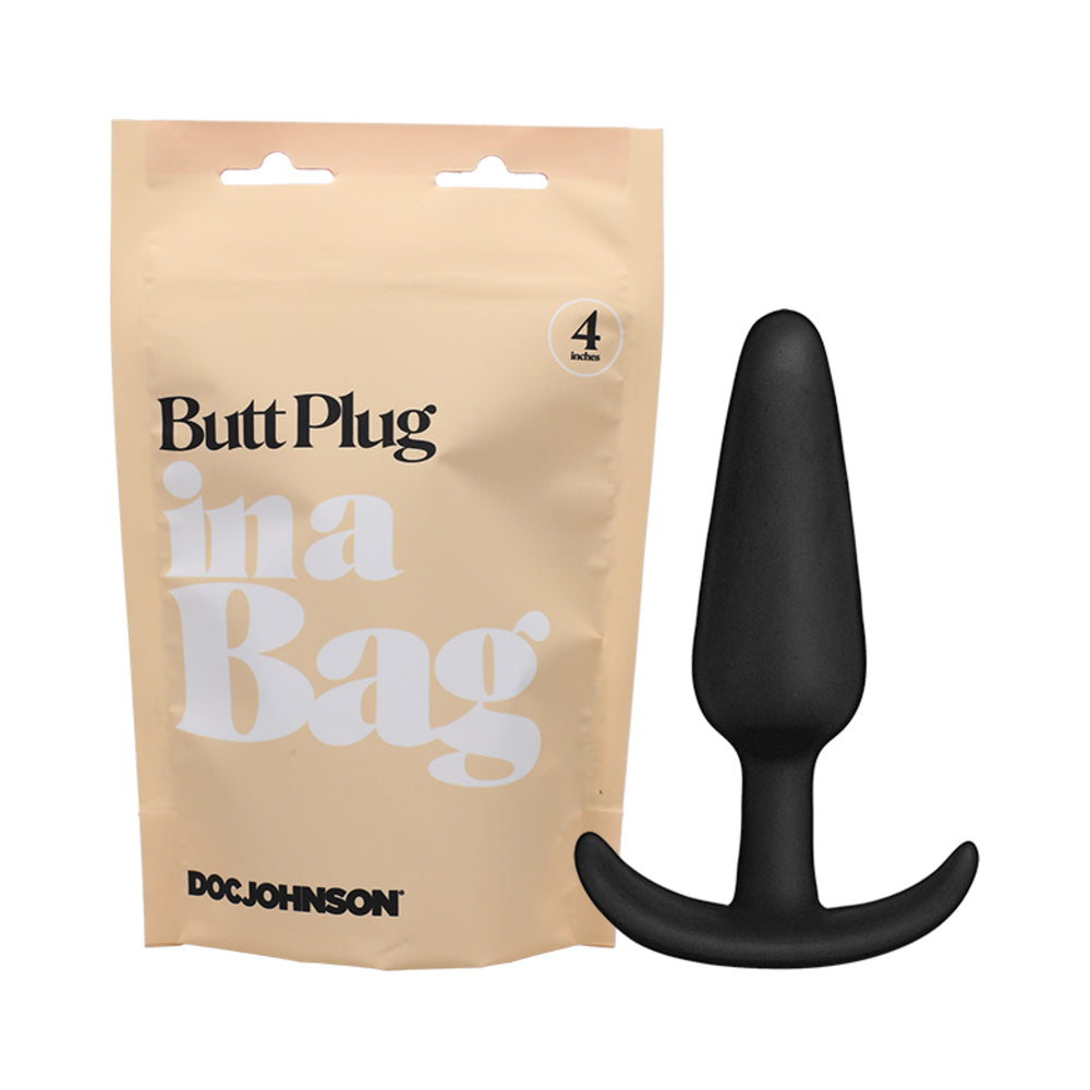 Doc Johnson Butt Plug In A Bag 4 inches Silicone Black