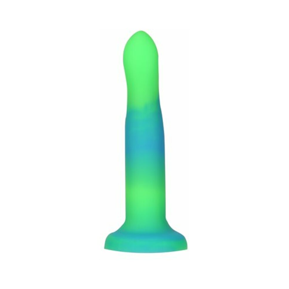 Addiction Rave Bendable 8 inches Silicone Dildo Glow in the Dark Blue Green