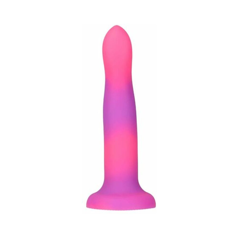 Addiction Rave Bendable 8 inches Silicone Dildo Glow in the Dark Pink Purple