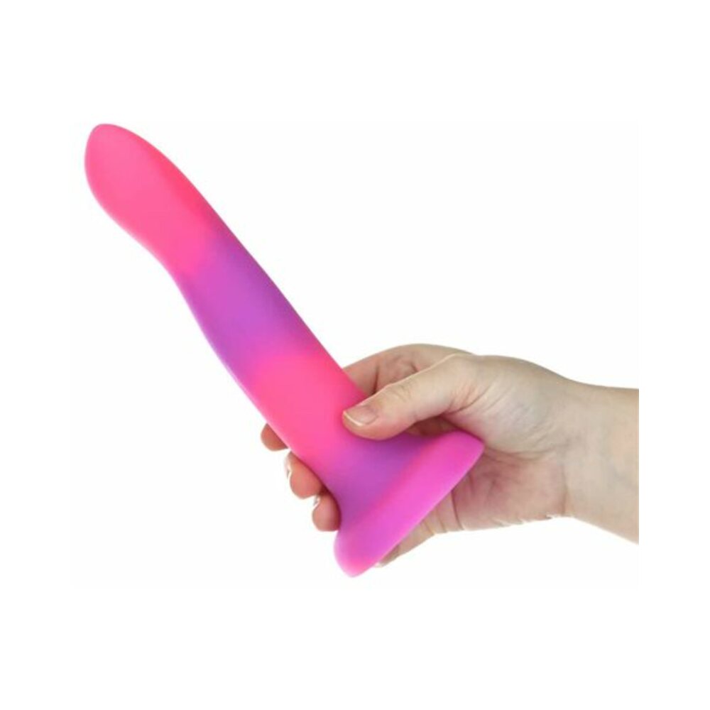 Addiction Rave Bendable 8 inches Silicone Dildo Glow in the Dark Pink Purple