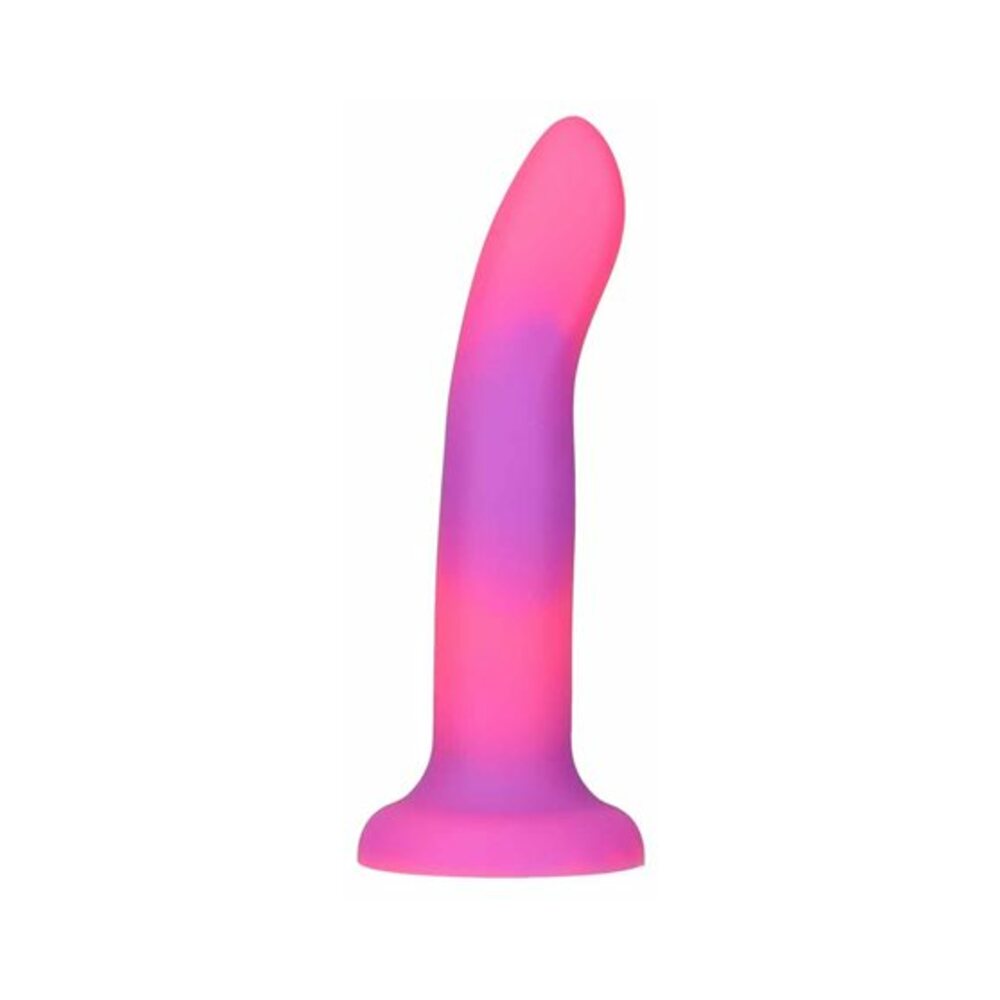 Addiction Rave Bendable 8 inches Silicone Dildo Glow in the Dark Pink Purple