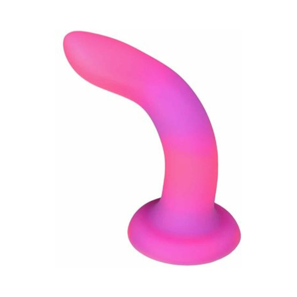 Addiction Rave Bendable 8 inches Silicone Dildo Glow in the Dark Pink Purple