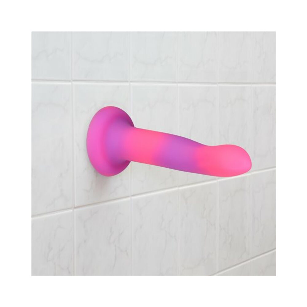 Addiction Rave Bendable 8 inches Silicone Dildo Glow in the Dark Pink Purple