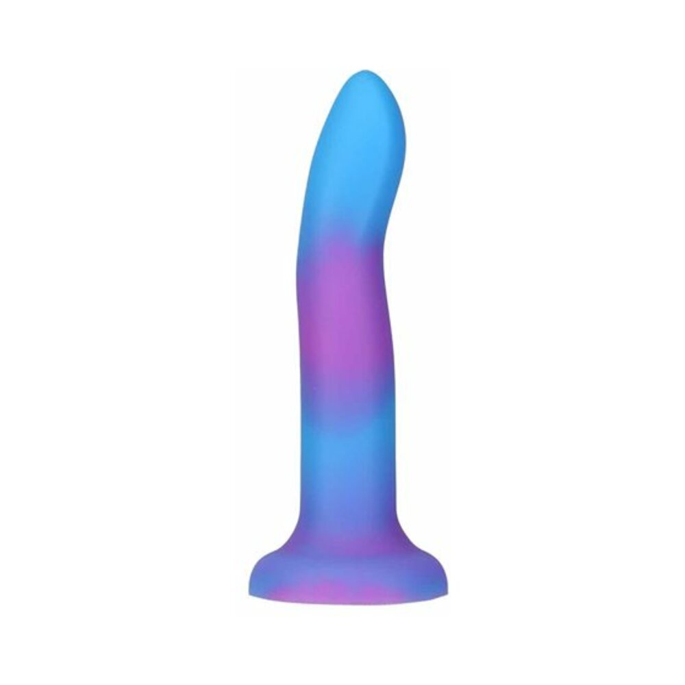 Addiction Rave Bendable 8 inches Silicone Dildo Glow in the Dark Blue Purple
