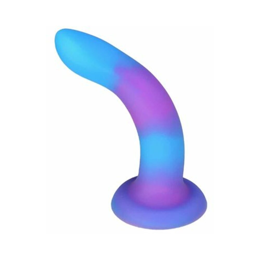 Addiction Rave Bendable 8 inches Silicone Dildo Glow in the Dark Blue Purple