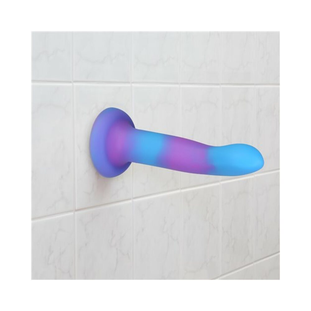 Addiction Rave Bendable 8 inches Silicone Dildo Glow in the Dark Blue Purple
