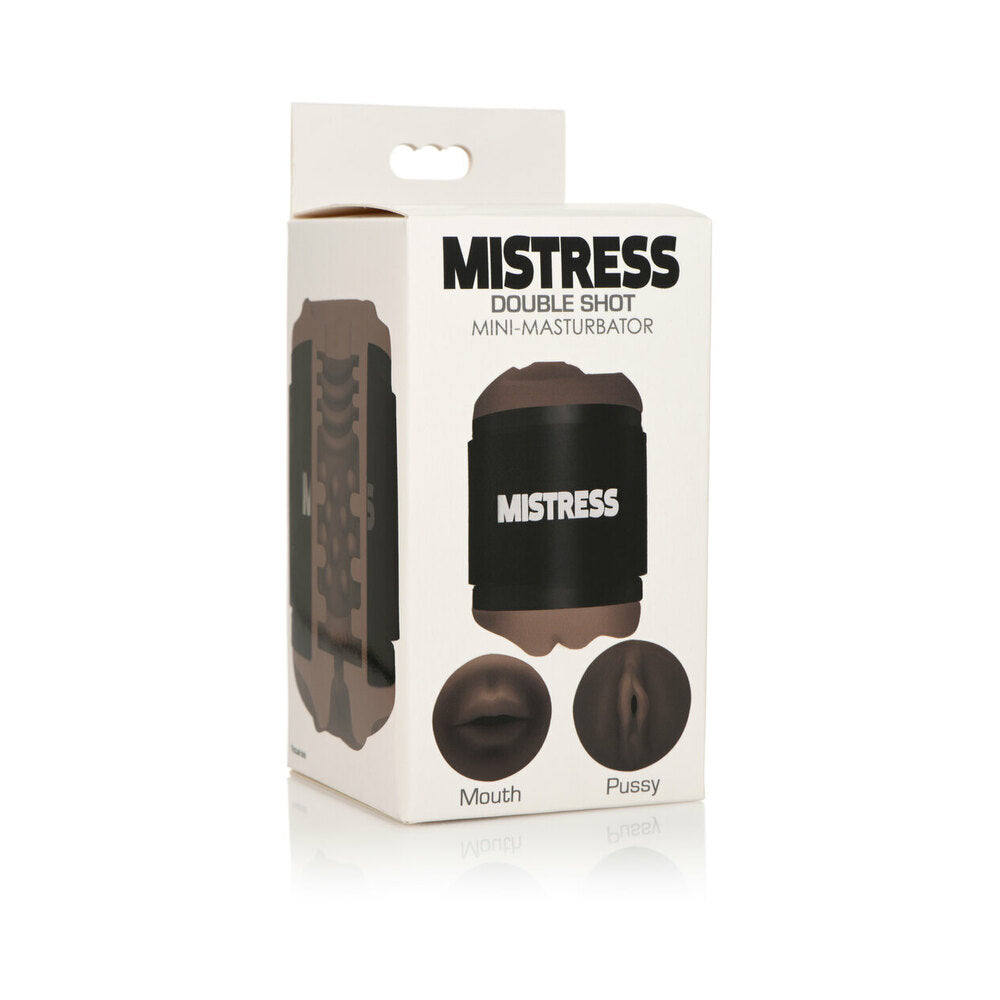Curve Toys Mistress Double Shot Mini Masturbator Mouth & Pussy Dark