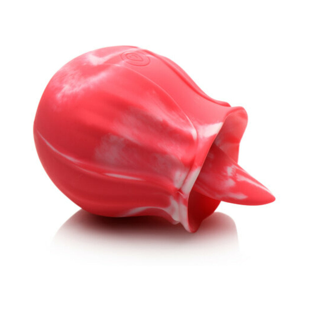 Curve Toys Gossip Cum Into Bloom Rechargeable Silicone Licking Rose Pink Twirl