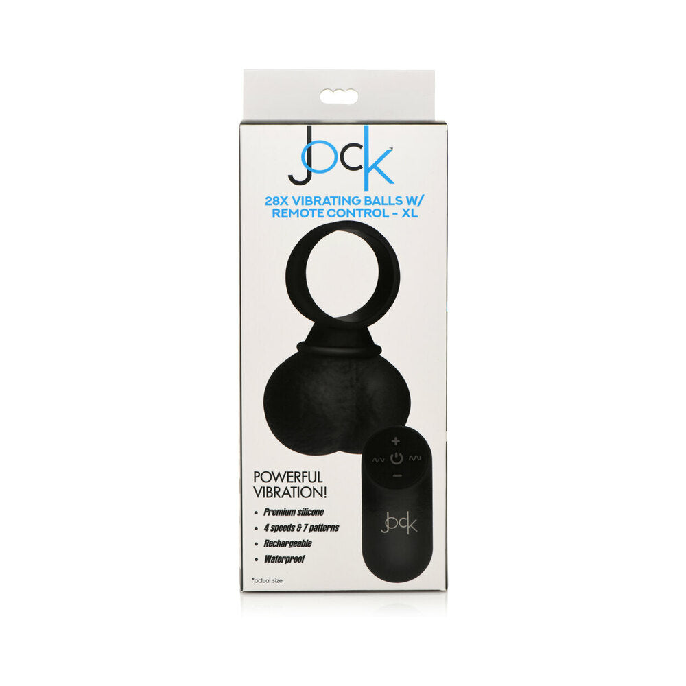 Jock 28X Vibrating Silicone Balls with Remote Control XL Black