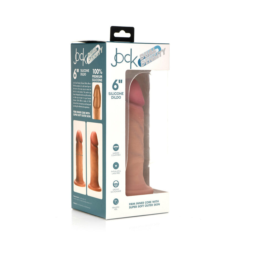 Curve Toys Jock Dual Density 6 inches Silicone Dildo with Suction Cup Light