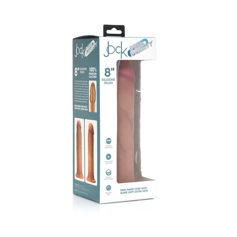 Curve Toys Jock Dual Density 8 inches Silicone Dildo with Suction Cup Light