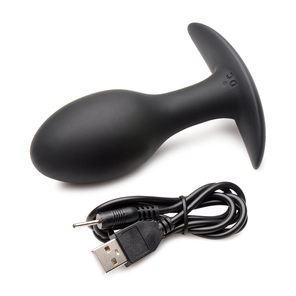 Curve Toys Rooster Rumbler Vibrating Silicone Anal Plug Large Black