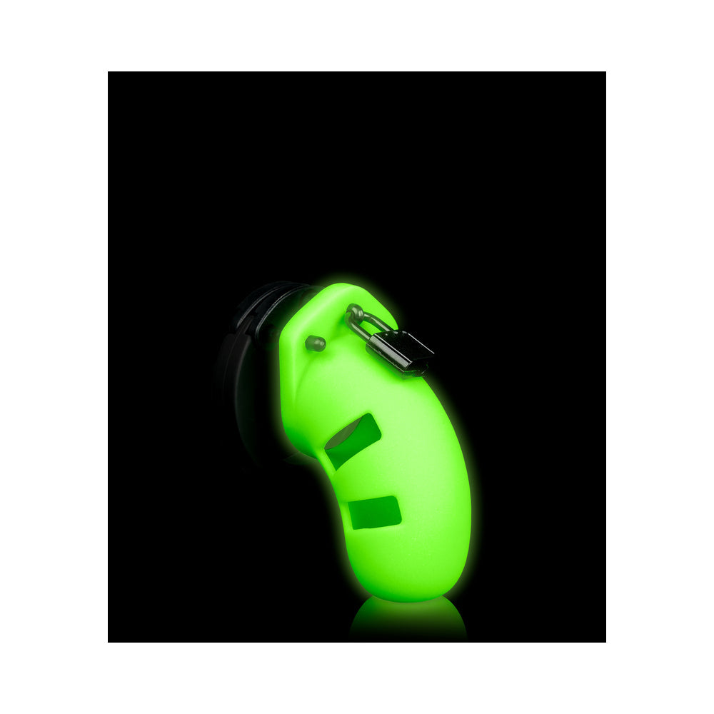Ouch! Glow in the Dark 3.5 inches Silicone Cock Cage Neon Green