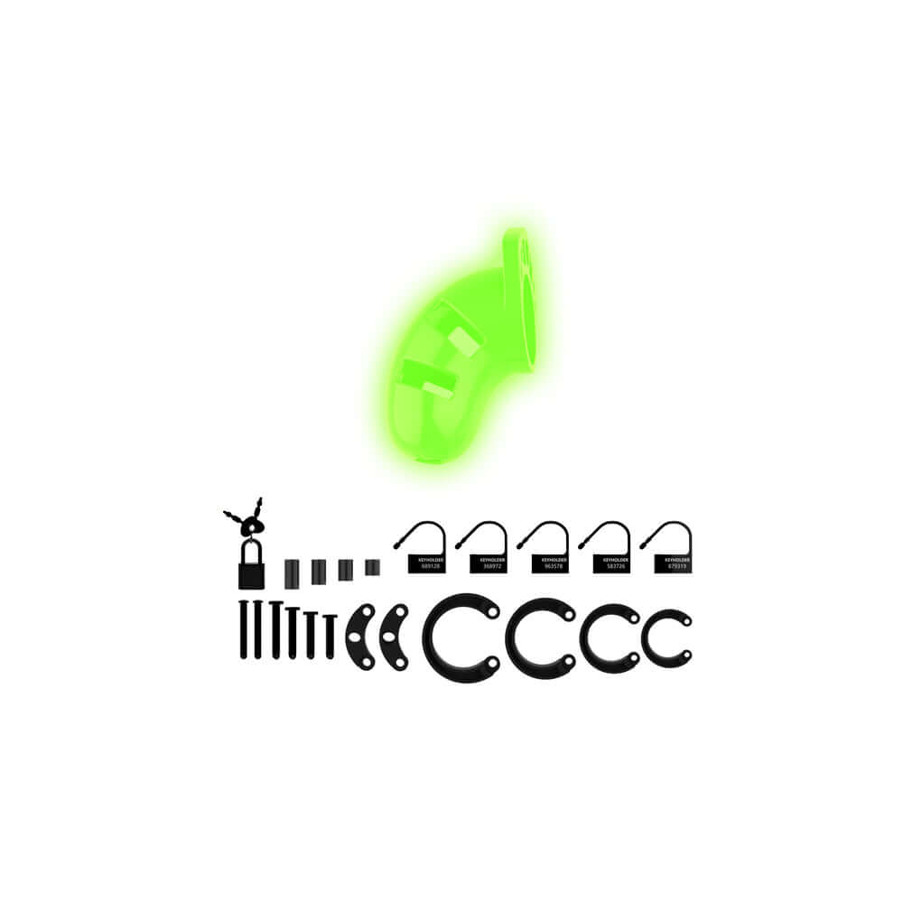 Ouch! Glow in the Dark 3.5 inches Silicone Cock Cage Neon Green