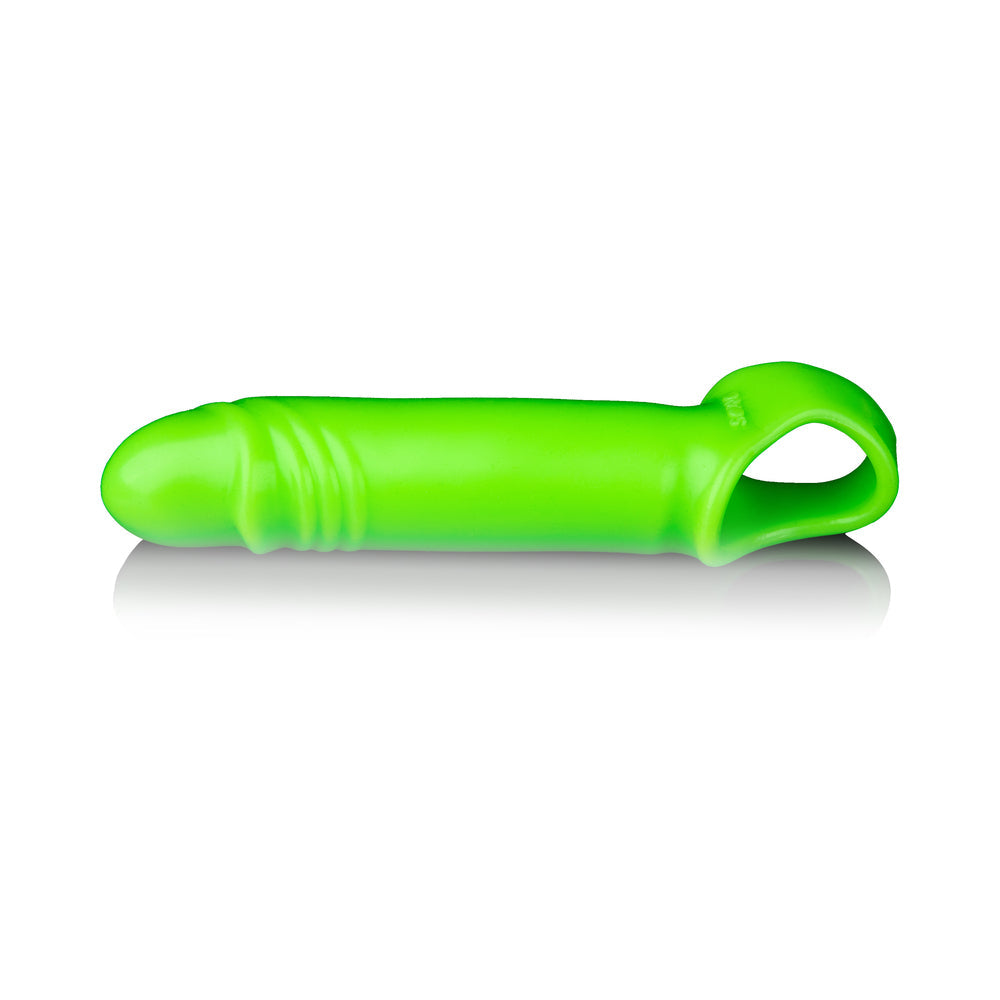 Ouch! Glow in the Dark Smooth Stretchy 6.3 inches Penis Sleeve Neon Green