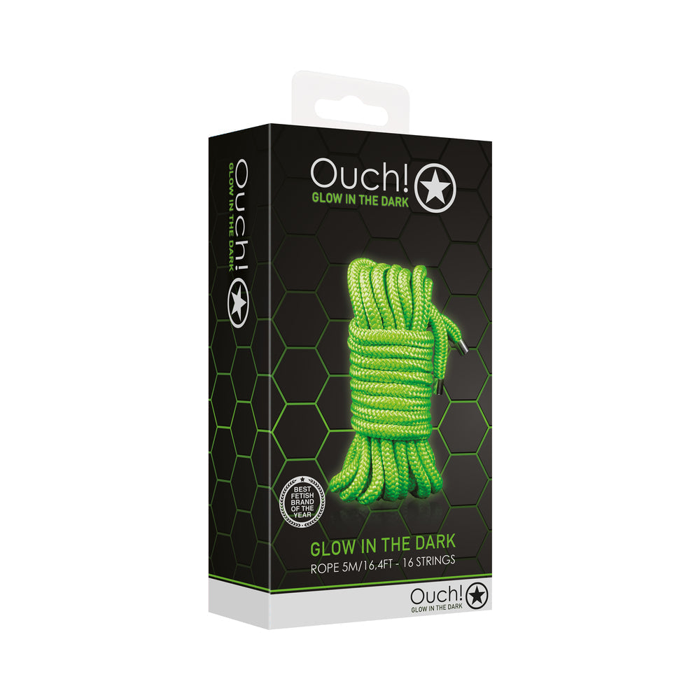 Ouch! Glow in the Dark Rope 5 m / 16 ' Neon Green