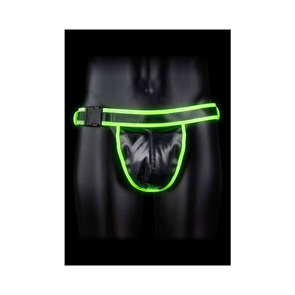 Ouch! Glow in the Dark Buckle Jock Strap Neon Green L/XL